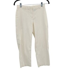 Vtg 90s Express Stretch Mid Rise Capri Pants Sz 2 White Pedal Pushers Coastal